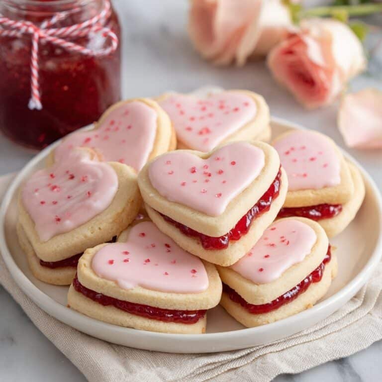 Strawberry Shortbread Cookies with Heart Shape Recipe