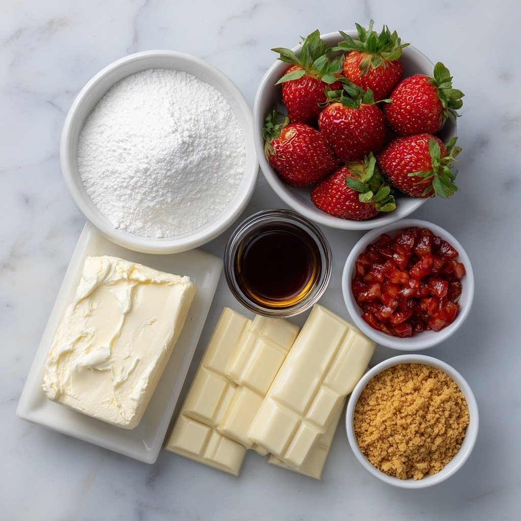 Strawberry Cheesecake Truffle Bites Recipe - Ingredients Image — Strawberry Cheesecake Truffle Bites, strawberry cheesecake dessert, easy fruity truffle recipes, no-bake strawberry treats, homemade cheesecake bites