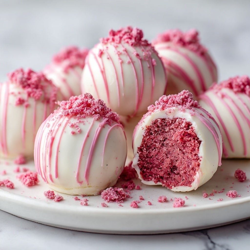 Strawberry Cheesecake Truffle Bites Recipe - Article Image 2 — Strawberry Cheesecake Truffle Bites, strawberry cheesecake dessert, easy fruity truffle recipes, no-bake strawberry treats, homemade cheesecake bites