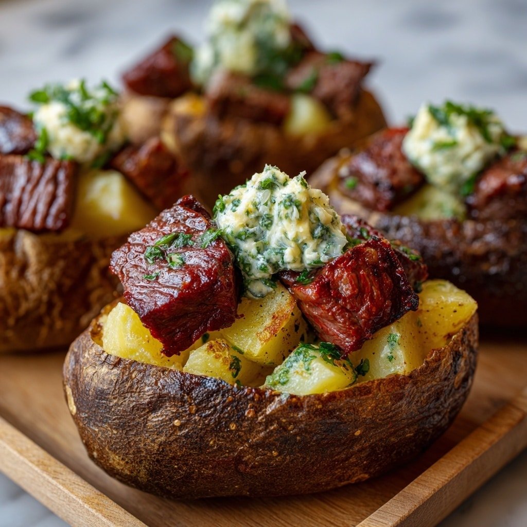 Grilled Steak Bite Loaded Potatoes Recipe - Article Image 1 — Grilled Steak Bite Loaded Potatoes, loaded potato recipes with steak, easy grilled steak potatoes, flavorful loaded potato dishes, smoky steak and potato night