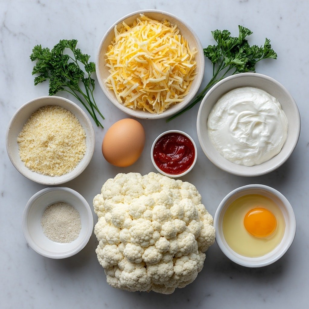 Crispy Air Fryer Cauliflower Tots Recipe - Ingredients Image — Crispy Air Fryer Cauliflower Tots, healthy cauliflower tot recipe, easy air fryer cauliflower snacks, baked cauliflower tots, flavorful vegetable appetizer