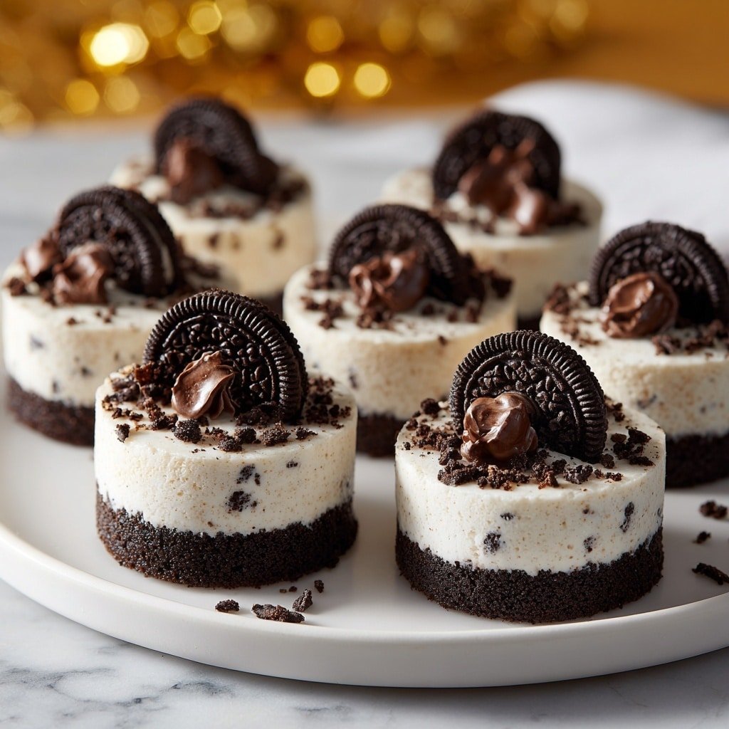 Mini Oreo Cheesecakes with Whipped Cream Recipe - Article Image 1 — Mini Oreo Cheesecakes with Whipped Cream, easy Oreo cheesecake recipe, no-bake mini cheesecakes, individual Oreo desserts, creamy Oreo dessert recipes