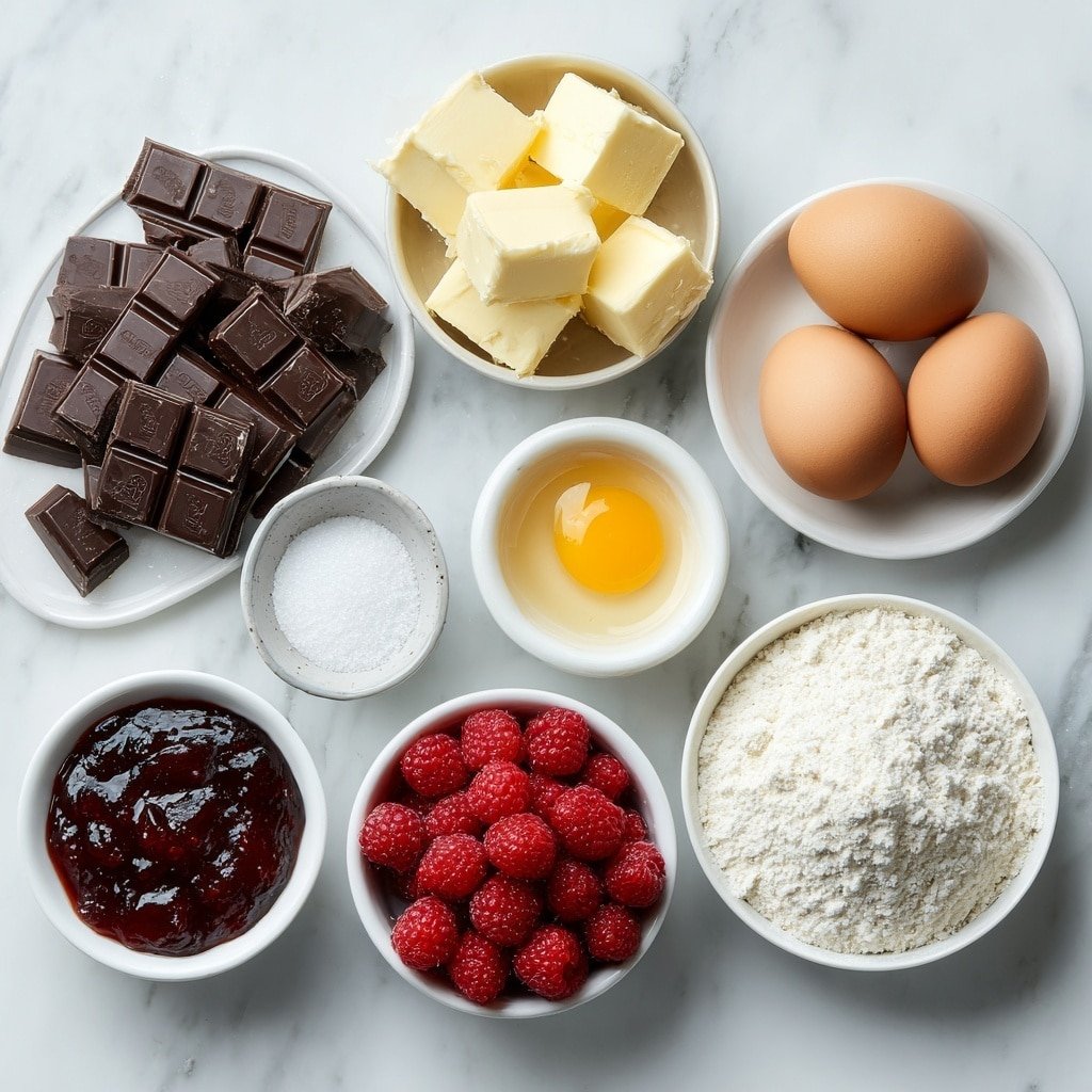 Raspberry Chocolate Lava Cupcakes Recipe - Ingredients Image — Raspberry Chocolate Lava Cupcakes, molten chocolate cupcakes with raspberry, easy raspberry lava cupcakes, decadent chocolate raspberry desserts, quick chocolate lava cupcakes