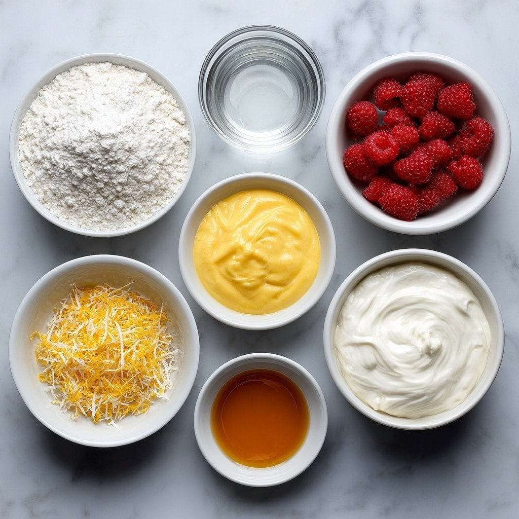 Raspberry Lemon Angel Food Cupcakes Recipe - Ingredients Image — Raspberry Lemon Angel Food Cupcakes, lemon raspberry cupcakes, light fruit desserts, easy angel food cupcake recipe, refreshing citrus berry treats