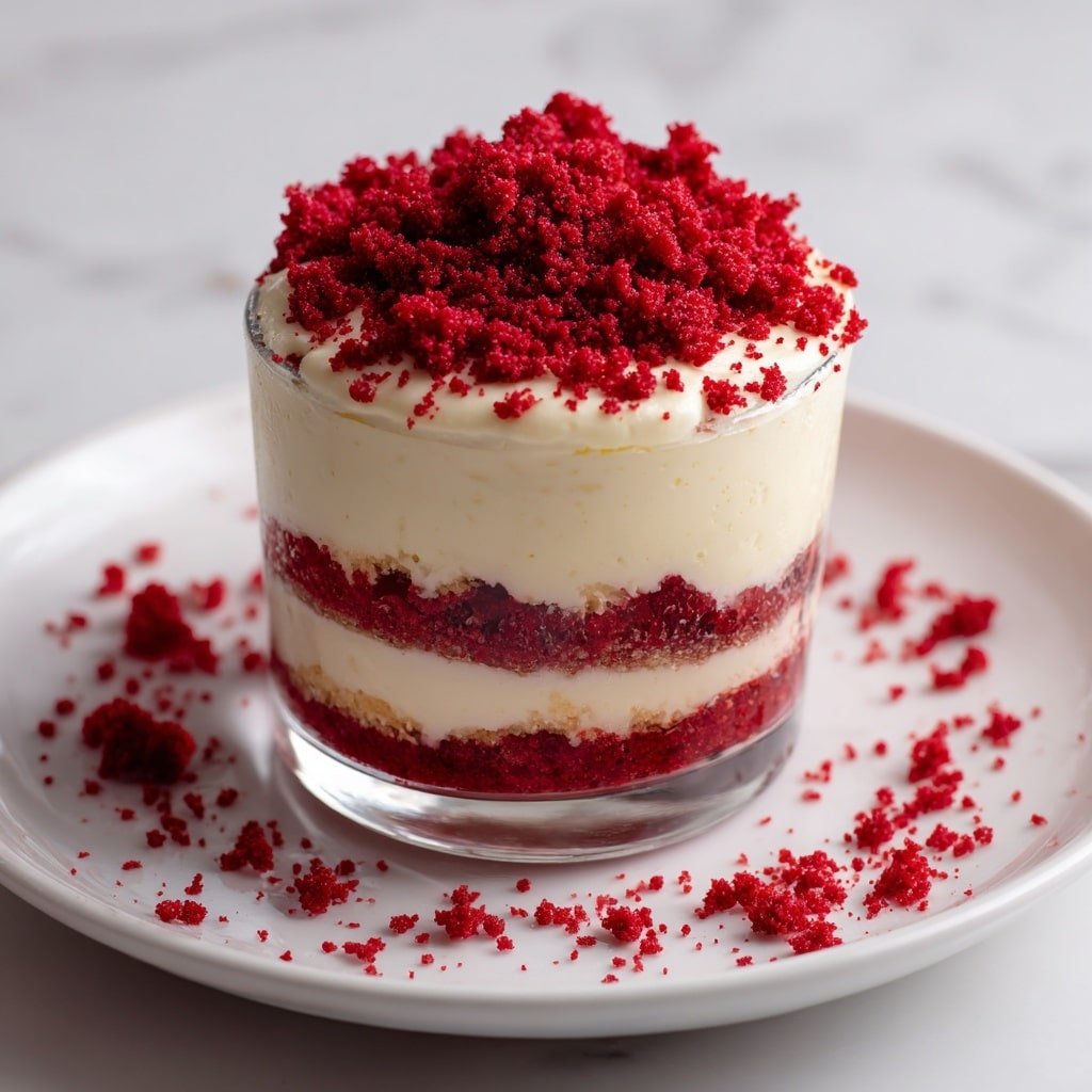 Red Velvet Pudding with Cream Cheese Layer Recipe - Article Image 2 — Red Velvet Pudding with Cream Cheese Layer, red velvet dessert, creamy red velvet pudding, easy red velvet dessert, layered red velvet treat
