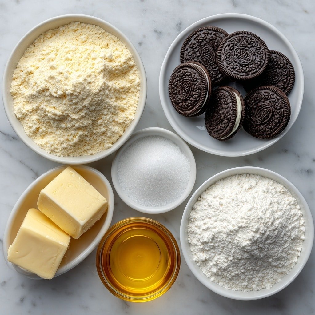 Oreo Mochi Recipe - Ingredients Image — Oreo Mochi, Oreo Mochi Recipe, Mochi with Oreos, Homemade Oreo Mochi, Chewy Oreo Dessert