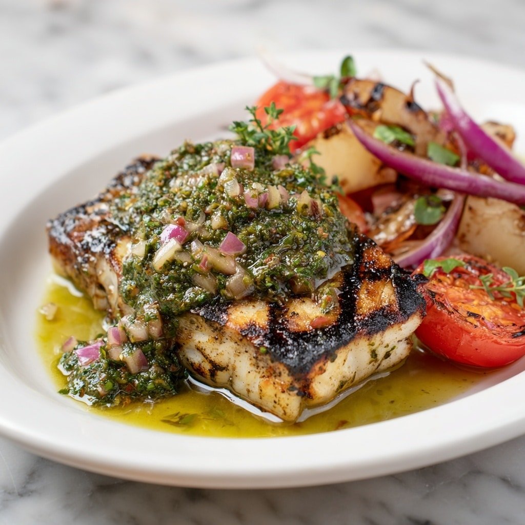 Grilled Fish with Chimichurri Sauce Recipe - Article Image 1 — Grilled Fish with Chimichurri Sauce, grilled fish recipes, chimichurri sauce recipe, healthy grilled fish, easy seafood dinner