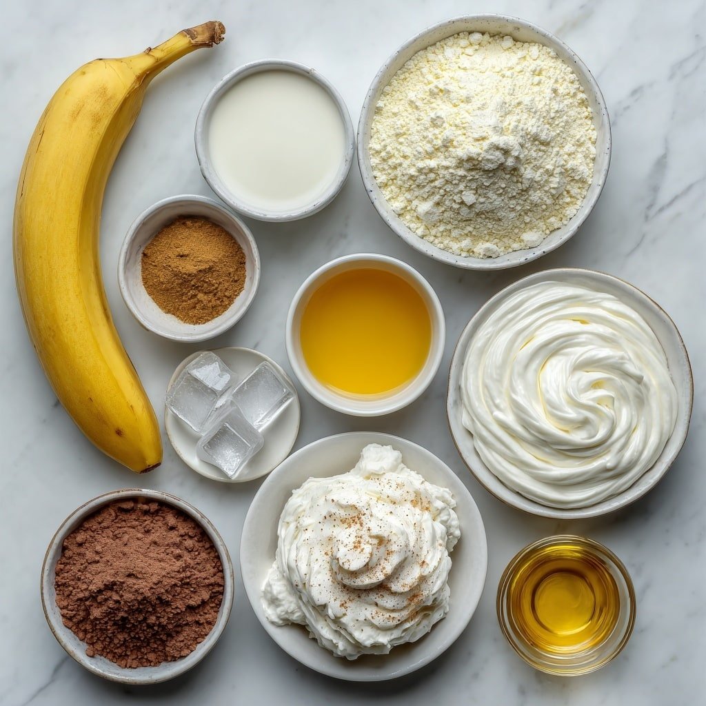 Cinnamon Roll Protein Shake Recipe - Ingredients Image — Cinnamon Roll Protein Shake, healthy cinnamon roll shake, protein smoothie with cinnamon, comforting breakfast shake, easy nutritious morning drink