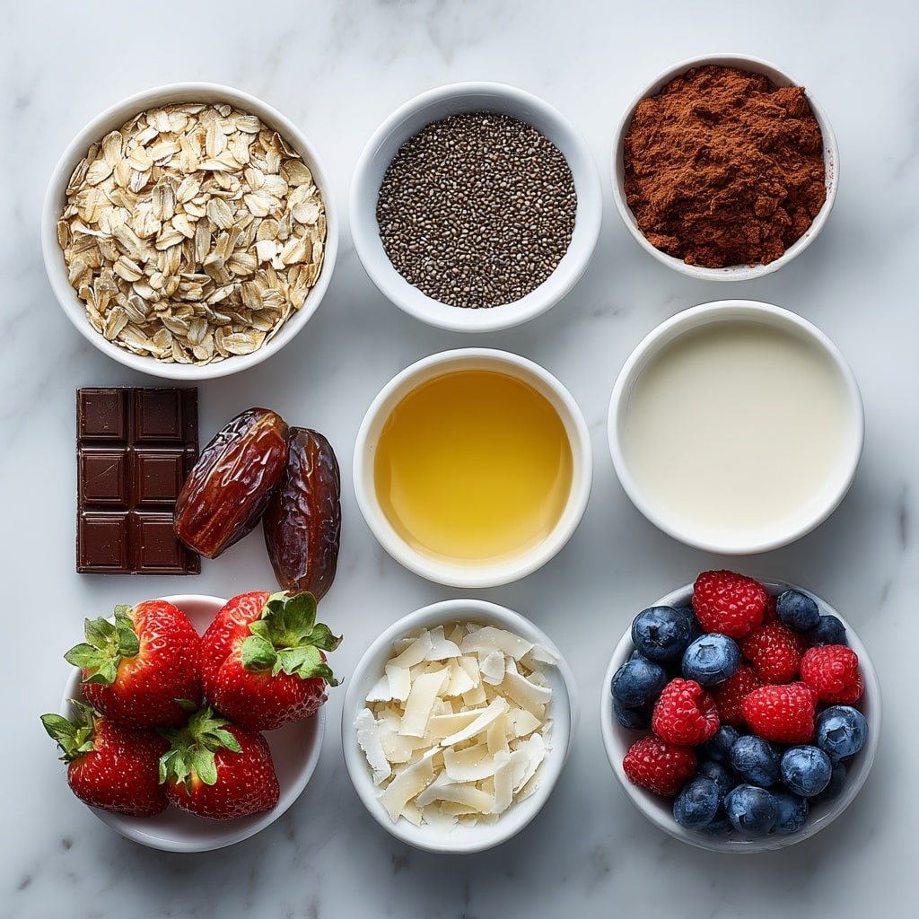 Healthy Brownie Batter Overnight Oats Recipe - Ingredients Image — Healthy Brownie Batter Overnight Oats, nutritious chocolate overnight oats, healthy breakfast ideas, easy vegan overnight oats, indulgent yet healthy breakfast