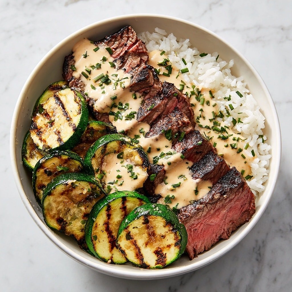 Grilled Steak and Zucchini Bowls Recipe - Article Image 1 — Grilled Steak and Zucchini Bowls, grilled steak zucchini recipe, easy grilled steak bowls, healthy zucchini dinner, flavorful steak vegetable bowls