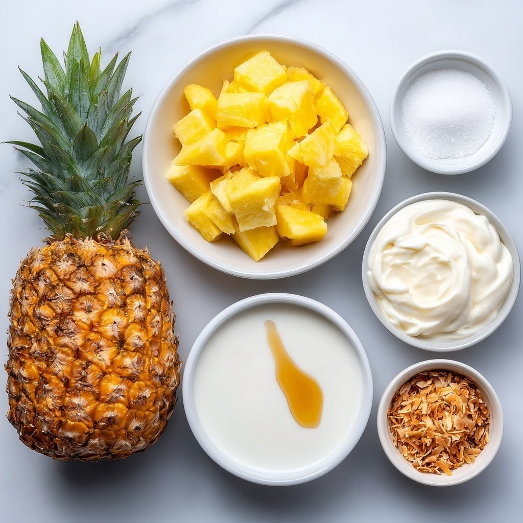 Coconut Cream Panna Cotta with Pineapple Recipe - Ingredients Image — Coconut Cream Panna Cotta with Pineapple, tropical panna cotta dessert, easy coconut panna cotta, fruity pineapple dessert, creamy coconut pudding