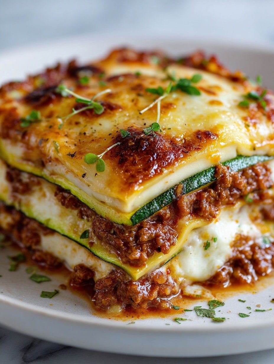 Low-Carb Zucchini Lasagna Recipe - Article Image 1 — Low-Carb Zucchini Lasagna, healthy zucchini lasagna, low-carb pasta alternative, keto zucchini lasagna, zucchini lasagna recipe