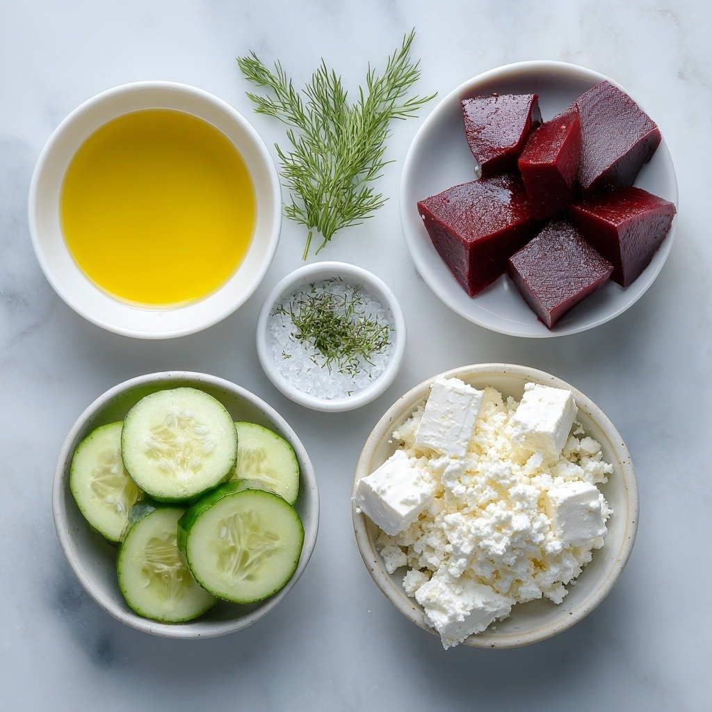 Beet Salad with Feta and Dill Recipe - Ingredients Image — Beet Salad with Feta and Dill, healthy beet salad, beginner-friendly beet salad, quick beet salad recipe, flavorful vegetable salad