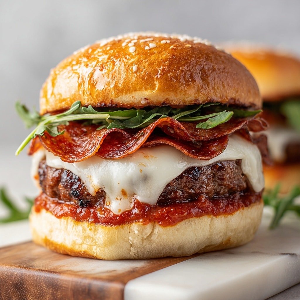 Pizza Burgers Recipe - Article Image 1 — Pizza Burgers, pizza burger recipe, Italian-inspired burgers, easy homemade pizza burgers, savory pizza burger ideas