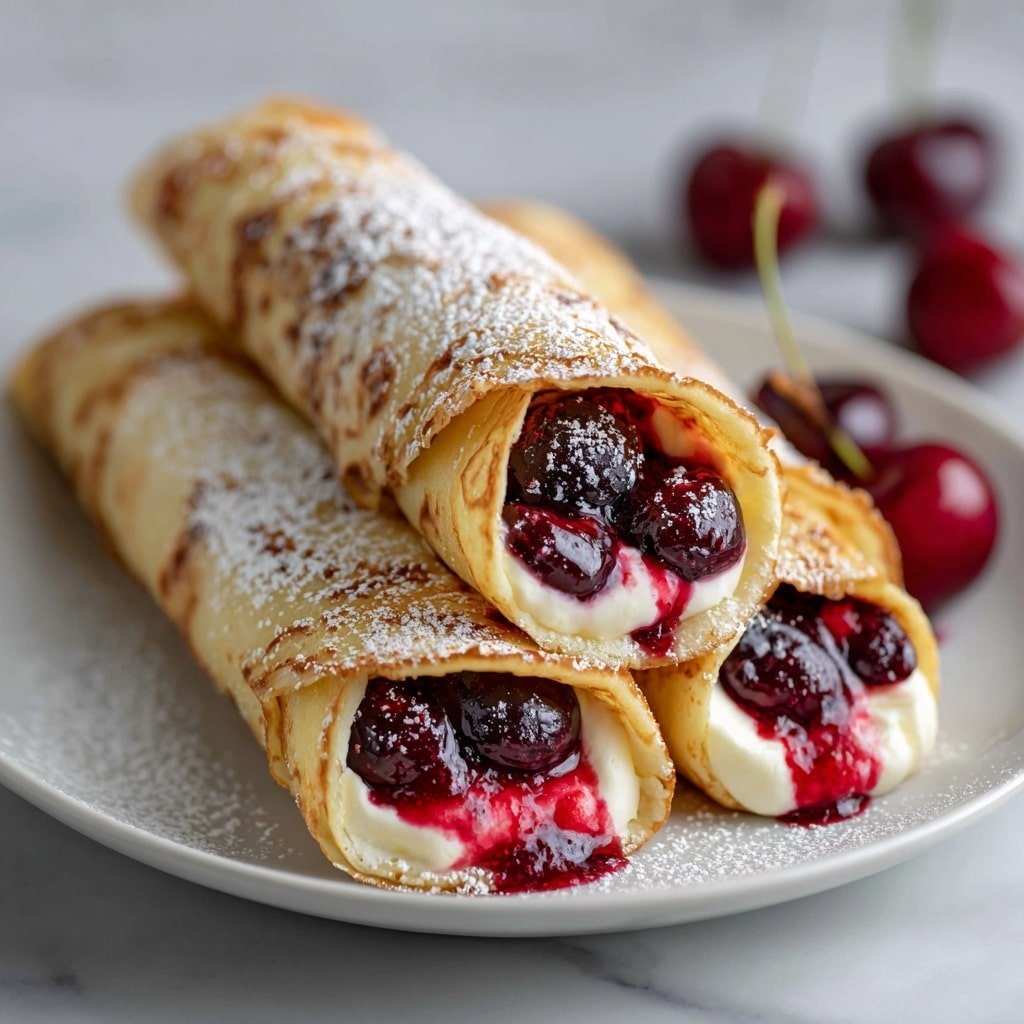 Cherry Cheesecake Chimichangas Recipe - Article Image 1 — Cherry Cheesecake Chimichangas, Cherry Cheesecake Chimichangas recipe, easy fried dessert recipes, cherry dessert ideas, indulgent chimichanga desserts