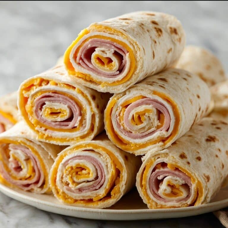 Ham and Cheese Ranch Tortilla Pinwheels Recipe