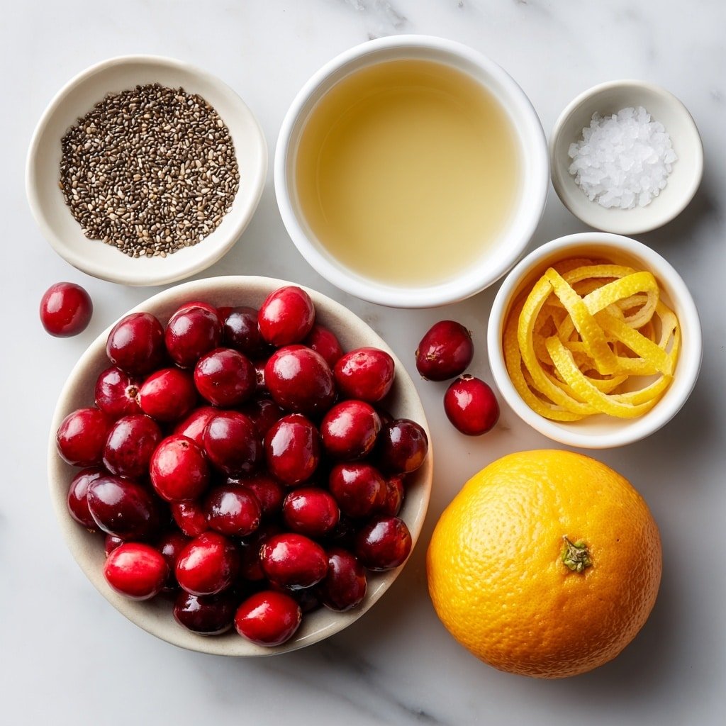 Healthy Cranberry Chia Sauce Recipe - Ingredients Image — Healthy Cranberry Chia Sauce, Cranberry Chia Sauce Recipe, Healthy Holiday Cranberry Sauce, Nourishing Cranberry Chia Topping, Bright & Fresh Cranberry Chia Sauce