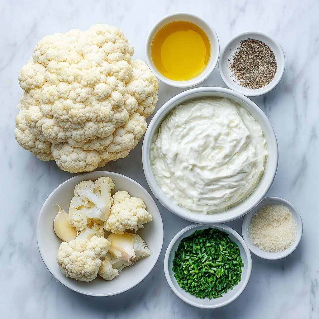 Healthy Cauliflower Mashed Potatoes Recipe - Ingredients Image — Healthy Cauliflower Mashed Potatoes, cauliflower mashed potatoes recipe, nutritious cauliflower mash, low-calorie mashed potato alternative, easy vegetable side dish