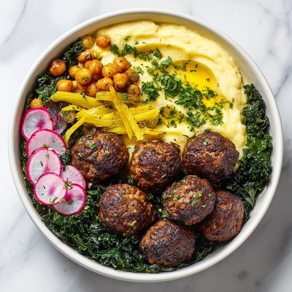Herb Chicken Meatball Bowl Recipe - Article Image 2 — Herb Chicken Meatball Bowl, healthy chicken meatball bowls, easy dinner recipes, flavorful bowl meals, roasted sweet potato bowls