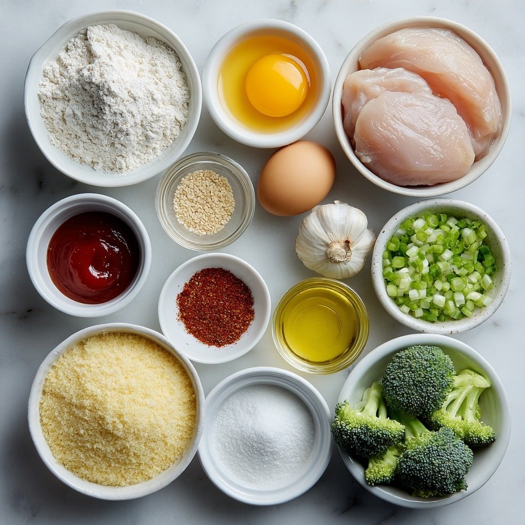 Sticky Honey Sesame Chicken Recipe - Ingredients Image — Sticky Honey Sesame Chicken, honey sesame chicken recipe, easy Asian chicken, crispy honey chicken, flavorful stir-fry chicken