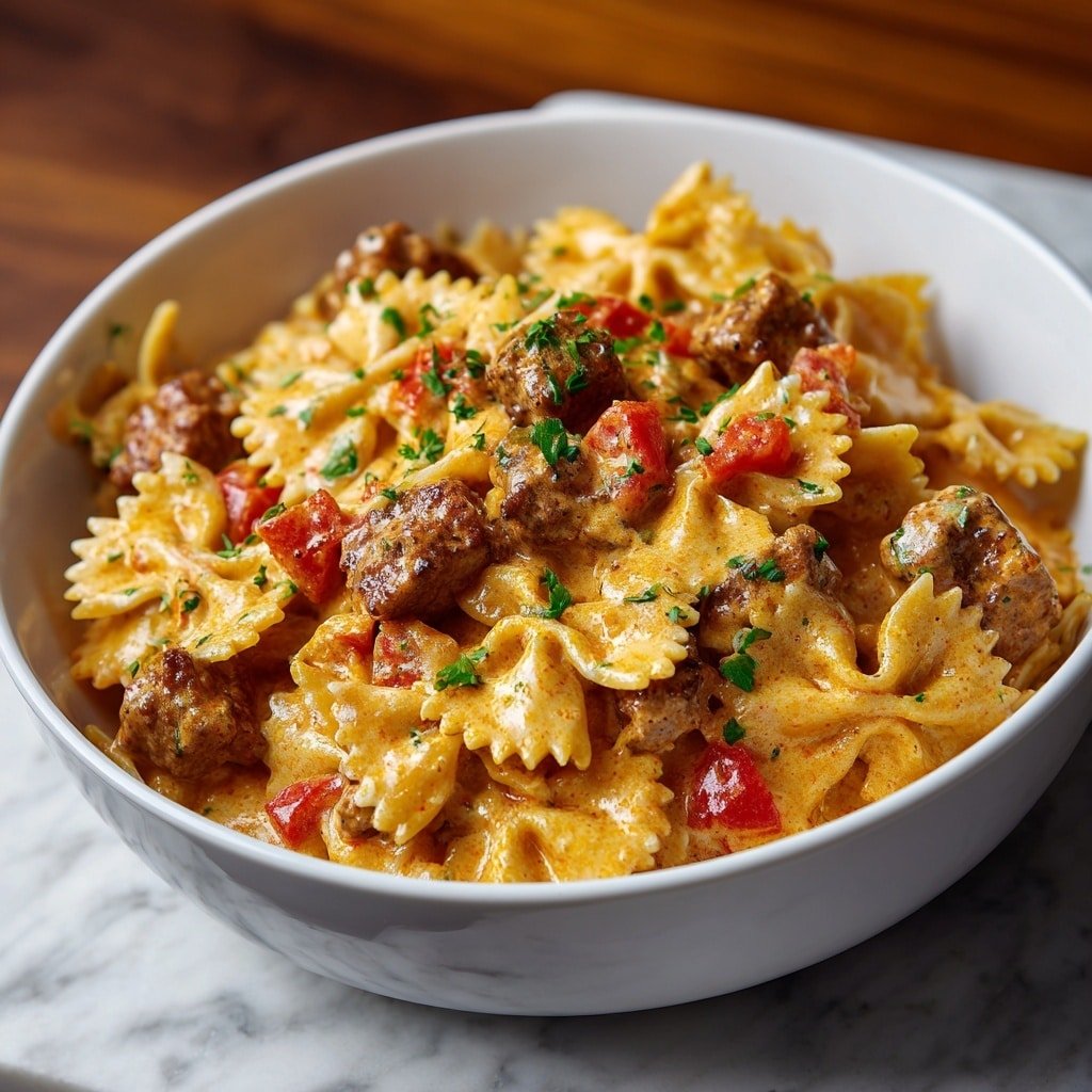 Creamy Velveeta Beef Bowtie Pasta Recipe - Article Image 2 — Creamy Velveeta Beef Bowtie Pasta, creamy pasta with beef and Velveeta, quick cheesy beef pasta recipe, comforting pasta dinner ideas, easy weeknight pasta