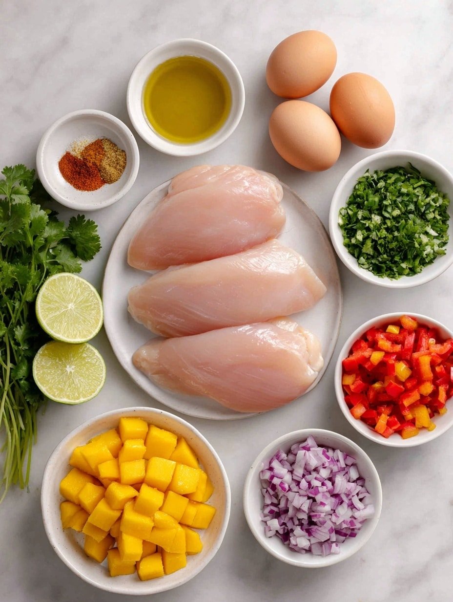 Grilled Chicken with Mango Salsa Recipe - Ingredients Image — Grilled Chicken with Mango Salsa, Grilled Chicken recipes, Mango salsa ideas, Easy grilled chicken dinner, Summery grilled chicken dish