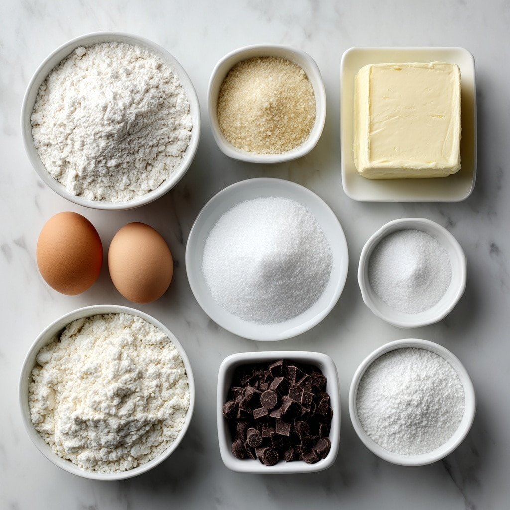 Bakery Style Chocolate Chip Cookies Recipe - Ingredients Image — Bakery Style Chocolate Chip Cookies, chewy chocolate chip cookies, homemade bakery cookies, soft and chewy cookie recipe, chocolate chip cookie tips