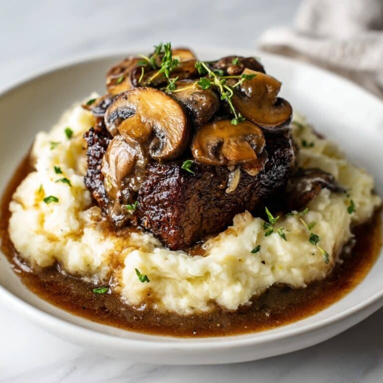 Beef Salisbury Steak with Mushroom Gravy Recipe