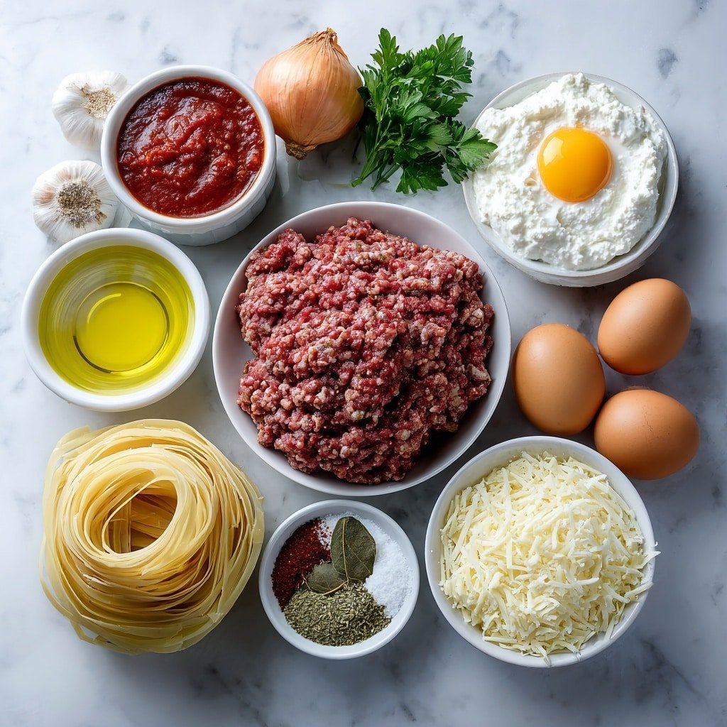 Beef Lasagna Roll Ups Recipe - Ingredients Image — Beef Lasagna Roll Ups, baked beef lasagna roll ups, cheesy beef lasagna roll ups, easy beef lasagna roll ups, hearty lasagna roll ups