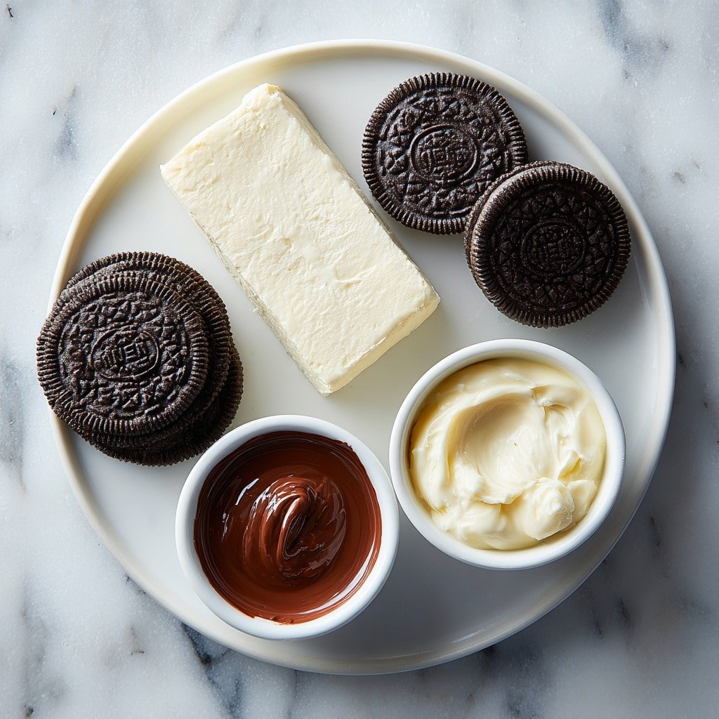 No-Bake Oreo Balls Recipe - Ingredients Image — No-Bake Oreo Balls, Oreo dessert bites, easy no-bake treats, chocolate-covered Oreo balls, 5-ingredient Oreo dessert