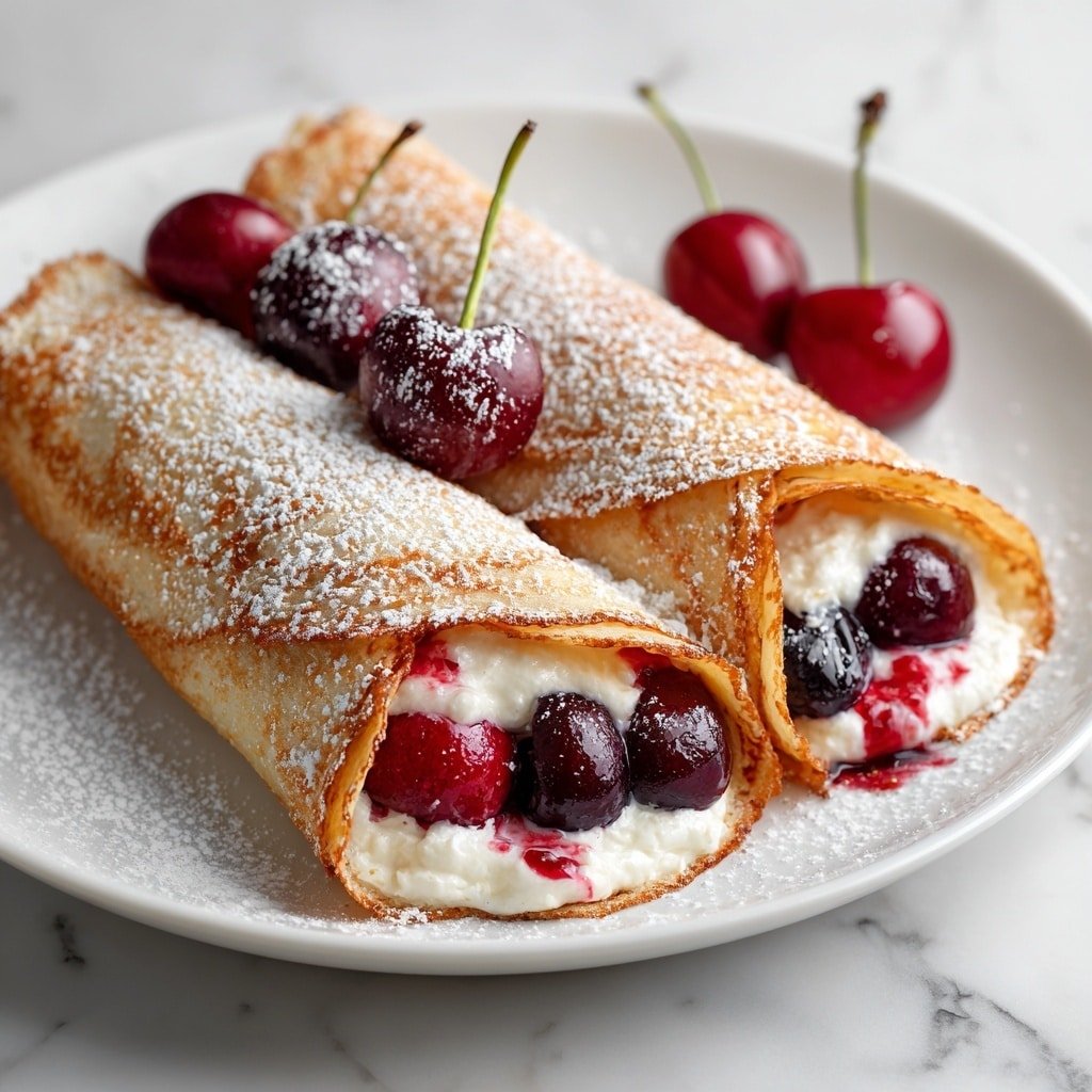 Cherry Cheesecake Chimichangas Recipe - Article Image 2 — Cherry Cheesecake Chimichangas, Cherry Cheesecake Chimichangas recipe, easy fried dessert recipes, cherry dessert ideas, indulgent chimichanga desserts