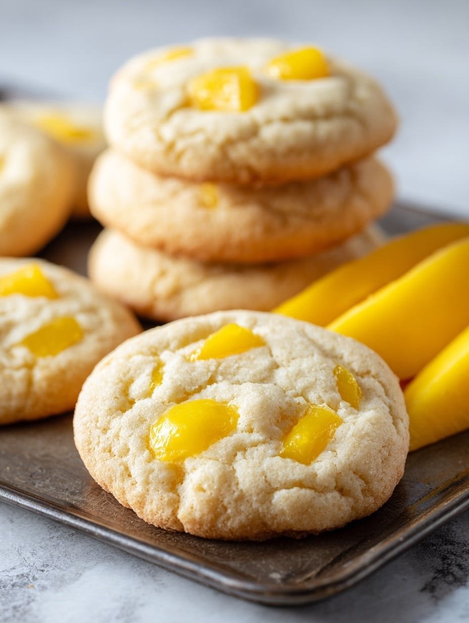Mango Cookies with White Chocolate Recipe - Article Image 2 — Mango Cookies with White Chocolate, tropical cookie recipes, fruit-infused cookie ideas, easy tropical baking, white chocolate fruit cookies