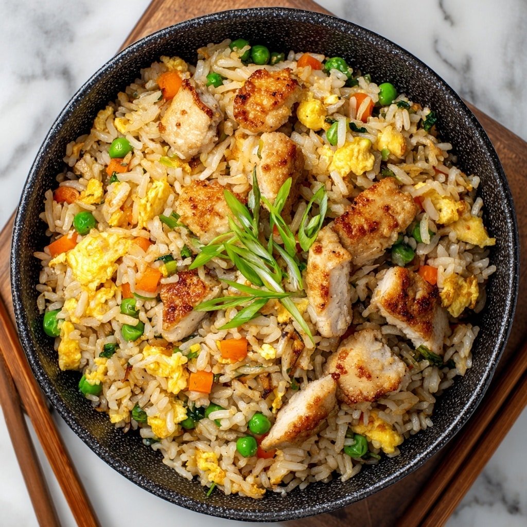 Easy Chicken Fried Rice Recipe - Article Image 1 — Easy Chicken Fried Rice, quick chicken fried rice, homemade chicken fried rice, simple fried rice recipe with chicken, flavorful chicken fried rice