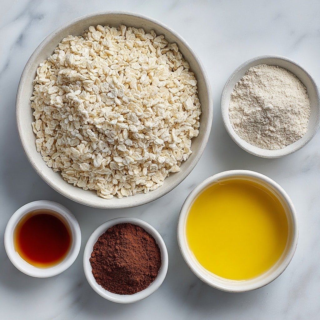 Healthy Crispy Chocolate Puffed Rice Cereal Recipe - Ingredients Image — Healthy Crispy Chocolate Puffed Rice Cereal, homemade chocolate puffed rice snack, vegan crispy rice cereal, nutritious chocolate breakfast, easy healthy cereal recipe