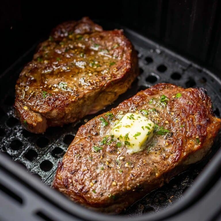 Air Fryer Steak with Garlic Butter Recipe