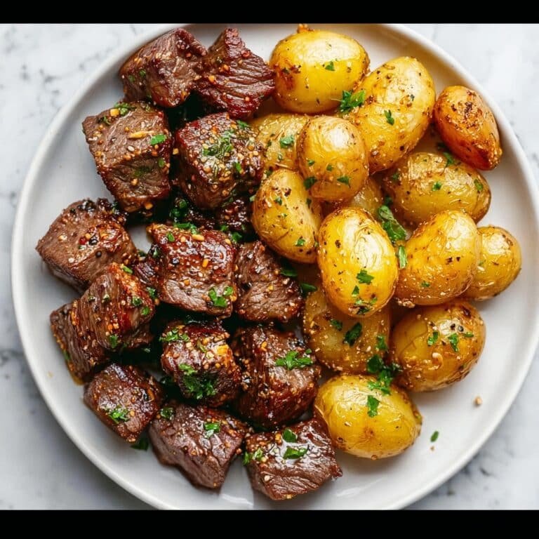Garlic Steak Bites with Potatoes Recipe