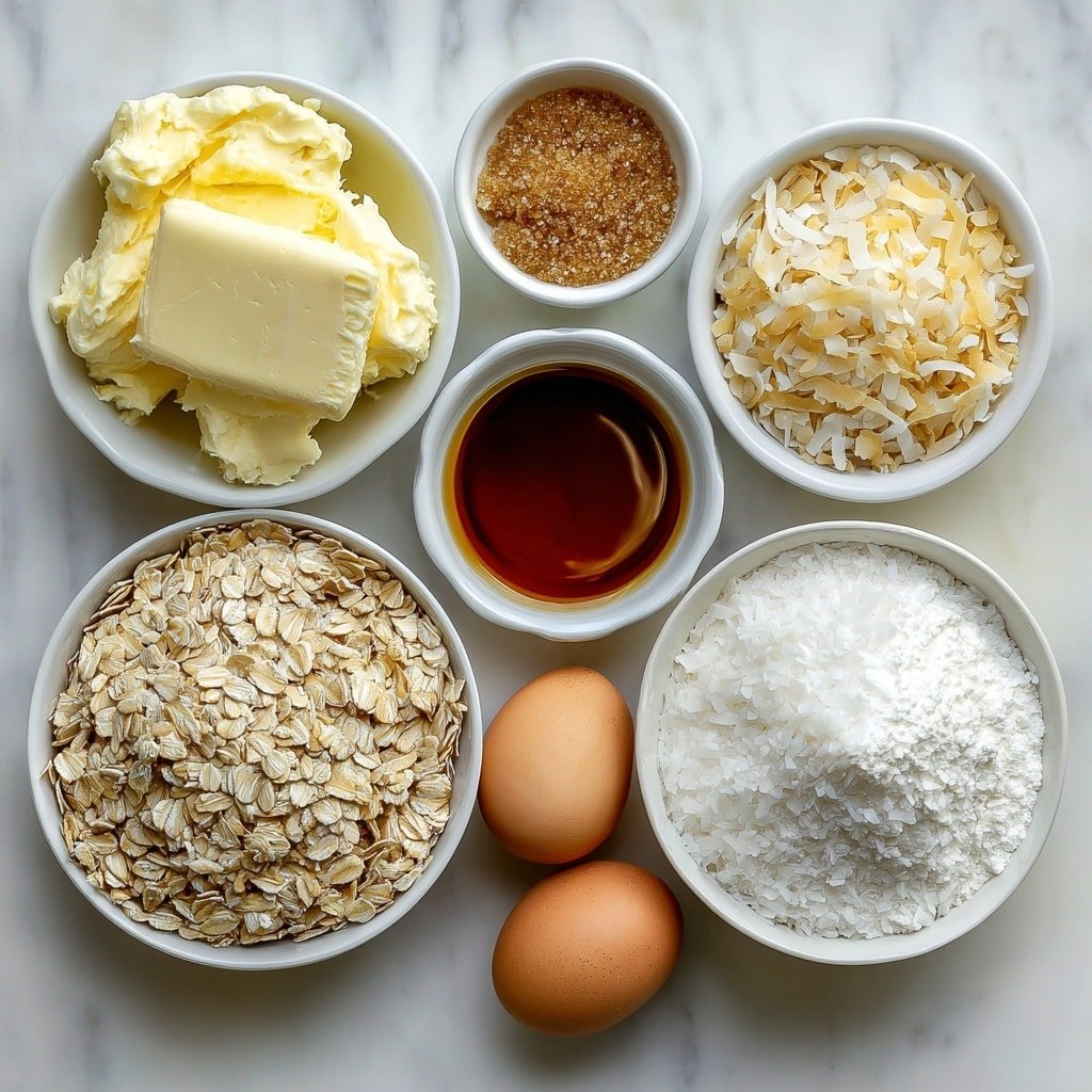 Flat lay of a few tablespoons of softened unsalted butter in a small white bowl, two tablespoons of golden brown sugar in another white bowl, a small white bowl with pale vanilla extract, a small white bowl of fine all-purpose flour, a tiny white bowl with a few drops of almond extract, a small white bowl filled with lightly toasted golden flaked unsweetened coconut, a small white bowl containing fine salt, a simple white ceramic bowl filled with rolled oats, and two whole uncracked brown eggs arranged symmetrically, placed on a clean white marble surface, soft natural light, photo taken with an iPhone, professional food photography style, fresh ingredients, white ceramic bowls, no bottles, no duplicates, no utensils, no packaging --ar 1:1 --v 7 --p m7354639359234015250 — Black Bean and Lentil Soup, hearty vegan soup, healthy vegetarian meal, comforting lentil and black bean soup, easy black bean lentil recipe