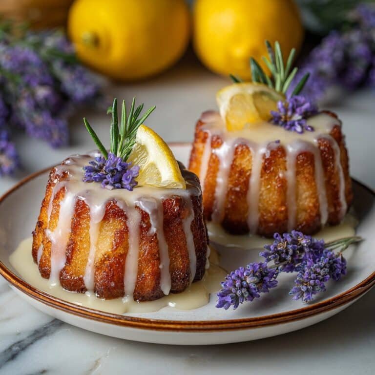 Lemon Mini Cakes with Lavender Glaze Recipe