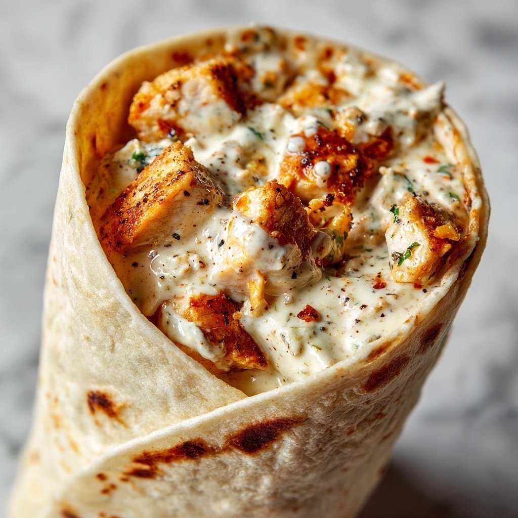 Cheesy Garlic Chicken Wraps Recipe - Article Image 2 — Cheesy Garlic Chicken Wraps, cheesy chicken wraps, garlic chicken wraps, easy chicken wrap recipes, flavorful chicken wraps